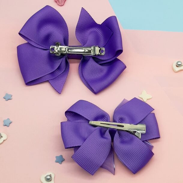 Violetinis plaukų aksesuarų rinkinys. Užsegimas