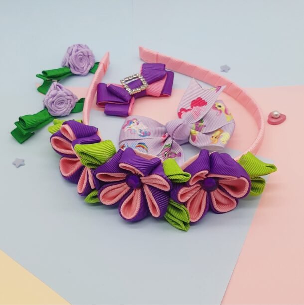 Violetinis plauku aksesuaru rinkinukas